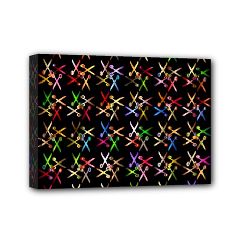 Scissors Pattern Colorful Prismatic Mini Canvas 7  X 5  (stretched)