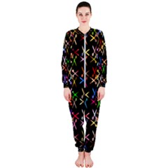 Scissors Pattern Colorful Prismatic Onepiece Jumpsuit (ladies) 