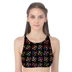 Scissors Pattern Colorful Prismatic Tank Bikini Top by HermanTelo