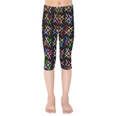 Scissors Pattern Colorful Prismatic Kids  Capri Leggings 