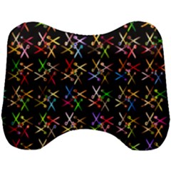 Scissors Pattern Colorful Prismatic Head Support Cushion