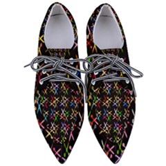 Scissors Pattern Colorful Prismatic Pointed Oxford Shoes