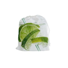 Lime Club Soda Drink Cocktail Drawstring Pouch (medium) by Pakrebo