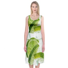 Lime Club Soda Drink Cocktail Midi Sleeveless Dress by Pakrebo