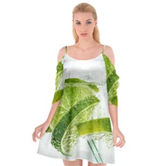 Lime Club Soda Drink Cocktail Cutout Spaghetti Strap Chiffon Dress by Pakrebo