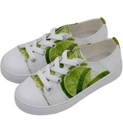 Lime Club Soda Drink Cocktail Kids  Low Top Canvas Sneakers by Pakrebo