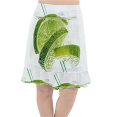 Lime Club Soda Drink Cocktail Fishtail Chiffon Skirt