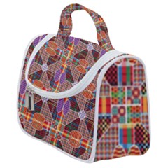 Decorated Colorful Bright Pattern Satchel Handbag