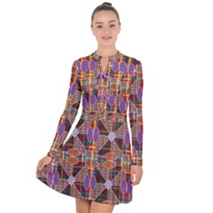 Decorated Colorful Bright Pattern Long Sleeve Panel Dress by Pakrebo