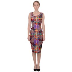 Decorated Colorful Bright Pattern Sleeveless Pencil Dress by Pakrebo