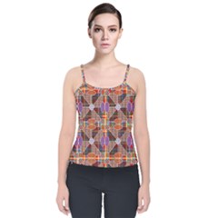 Decorated Colorful Bright Pattern Velvet Spaghetti Strap Top by Pakrebo