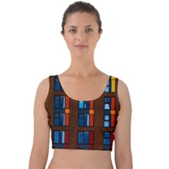 Architecture Color Colour Windows Velvet Crop Top by Pakrebo