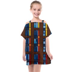 Architecture Color Colour Windows Kids  One Piece Chiffon Dress by Pakrebo