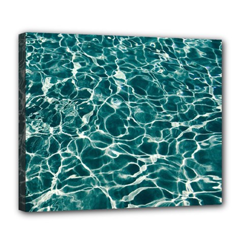 Pool Swimming Pool Water Blue Deluxe Canvas 24  X 20  (stretched) by Pakrebo