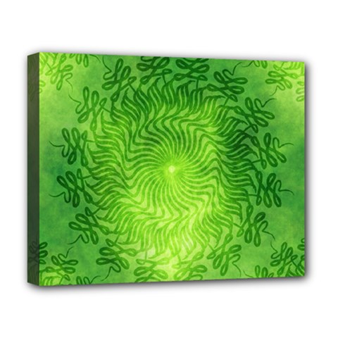 Pagan Mandala Seamless Tileable Green Deluxe Canvas 20  X 16  (stretched) by Pakrebo