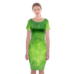 Pagan Mandala Seamless Tileable Green Classic Short Sleeve Midi Dress by Pakrebo