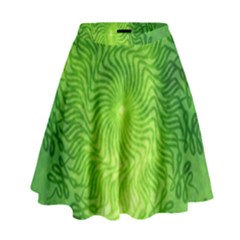 Pagan Mandala Seamless Tileable Green High Waist Skirt