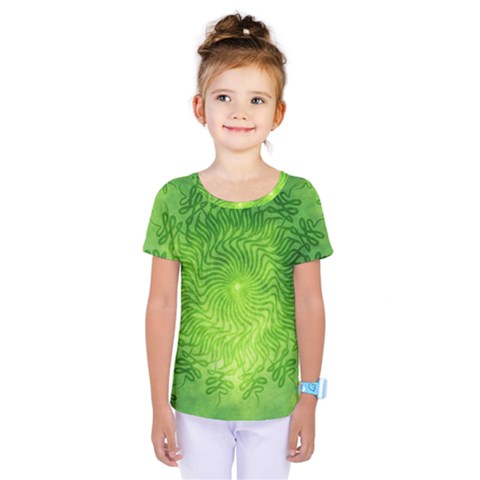 Pagan Mandala Seamless Tileable Green Kids  One Piece Tee by Pakrebo