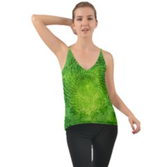 Pagan Mandala Seamless Tileable Green Chiffon Cami by Pakrebo