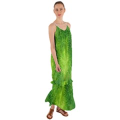 Pagan Mandala Seamless Tileable Green Cami Maxi Ruffle Chiffon Dress