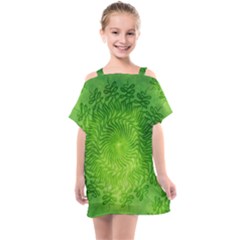 Pagan Mandala Seamless Tileable Green Kids  One Piece Chiffon Dress