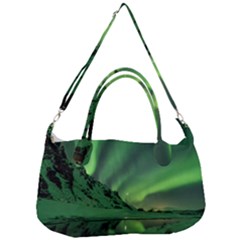 Snow Winter White Cold Weather Green Aurora Removal Strap Handbag by Pakrebo