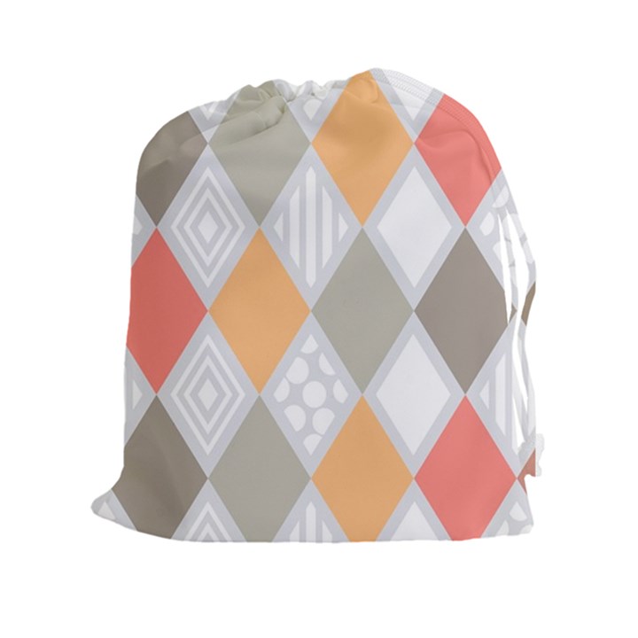 Non Seamless Pattern Diamond Shape Drawstring Pouch (XXL)