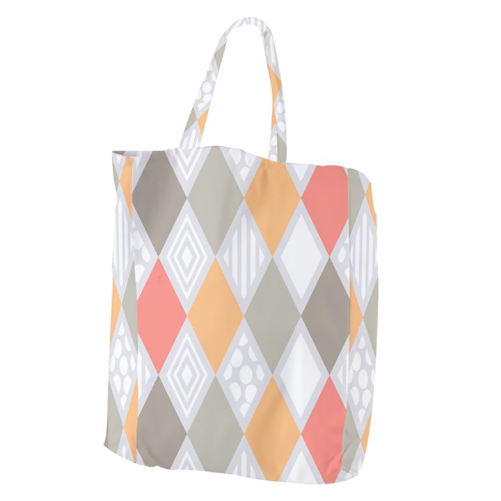 Non Seamless Pattern Diamond Shape Giant Grocery Tote