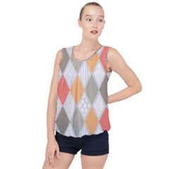 Non Seamless Pattern Diamond Shape Bubble Hem Chiffon Tank Top by Pakrebo