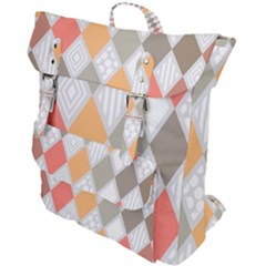 Non Seamless Pattern Diamond Shape Buckle Up Backpack by Pakrebo