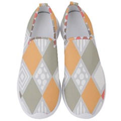 Non Seamless Pattern Diamond Shape Men s Slip On Sneakers by Pakrebo