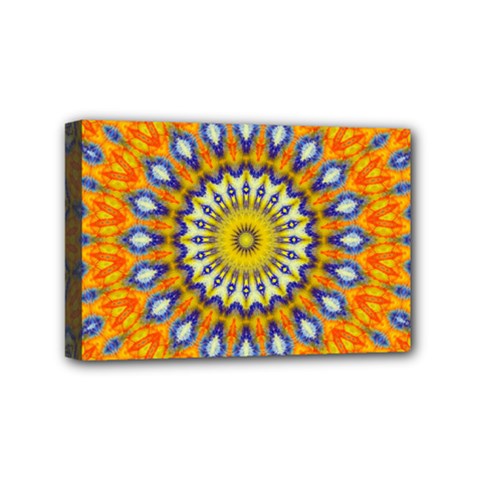 Fractal Kaleidoscope Mandala Mini Canvas 6  X 4  (stretched) by Pakrebo