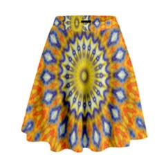 Fractal Kaleidoscope Mandala High Waist Skirt by Pakrebo