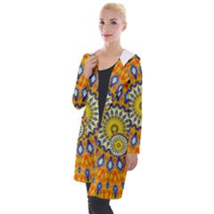 Fractal Kaleidoscope Mandala Hooded Pocket Cardigan by Pakrebo