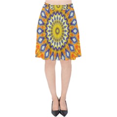 Fractal Kaleidoscope Mandala Velvet High Waist Skirt by Pakrebo