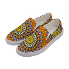 Fractal Kaleidoscope Mandala Women s Canvas Slip Ons by Pakrebo