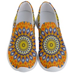 Fractal Kaleidoscope Mandala Men s Lightweight Slip Ons by Pakrebo