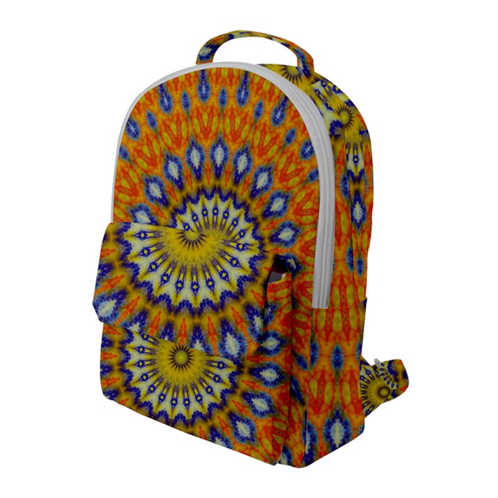 Fractal Kaleidoscope Mandala Flap Pocket Backpack (Large)