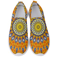 Fractal Kaleidoscope Mandala Men s Slip On Sneakers by Pakrebo