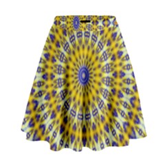 Fractal Kaleidoscope Mandala High Waist Skirt by Pakrebo