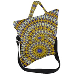 Fractal Kaleidoscope Mandala Fold Over Handle Tote Bag by Pakrebo