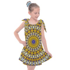 Fractal Kaleidoscope Mandala Kids  Tie Up Tunic Dress