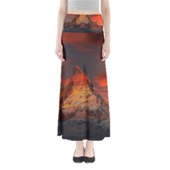 Switzerland Zermatt Mountains Snow Full Length Maxi Skirt