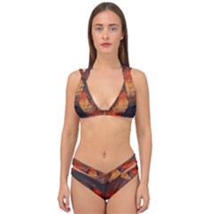 Switzerland Zermatt Mountains Snow Double Strap Halter Bikini Set by Pakrebo