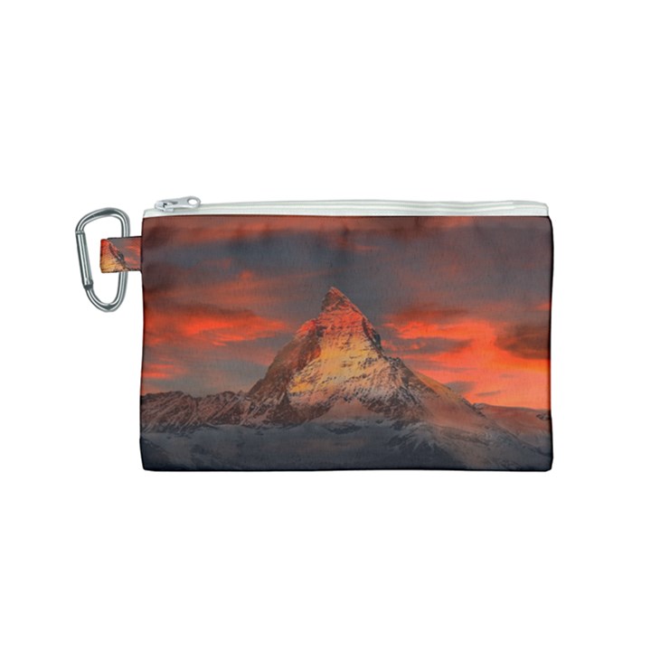 Switzerland Zermatt Mountains Snow Canvas Cosmetic Bag (Small)