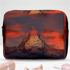 Switzerland Zermatt Mountains Snow Make Up Pouch (large) by Pakrebo