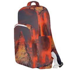 Switzerland Zermatt Mountains Snow Double Compartment Backpack by Pakrebo