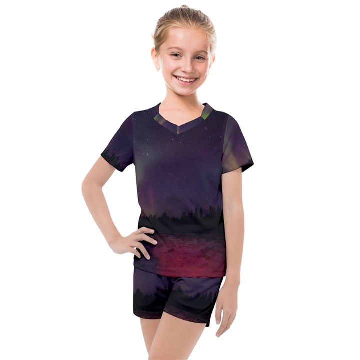 Beautiful Aurora Kids  Mesh Tee and Shorts Set