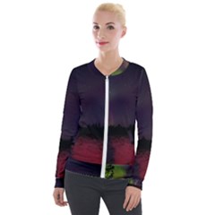 Beautiful Aurora Velour Zip Up Jacket