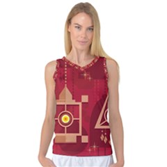 Background Objects Stylized Women s Basketball Tank Top by Pakrebo